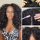 Hurela Curly Afro Wig Glueless V Part Wigs Human Hair Natural Color 150% Density for Beginner No Leave Out