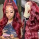 Hurela 13x4 Lace Front Burgundy Colored Jerry Curly Human Hair Wig For Women Pre-Plucked Wig Brand Sale