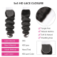 Hurela Invisible 5x5 HD Body Wave Lace part Closure human Hair with 3 Bundles Sew In