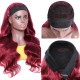 Hurela 24 Inch Headband Scarf Wigs Body Wave Human Hair Wig Burgundy Colored Wigs 150% Density No Glue Wear&Go wigs Merry Christmas gift