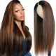 Hurela High Quality Straight Hairstyles 13*5 Lace Front Wig Virgin Human Hair Wig 150% Density #FB30 Color