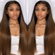 Hurela High Quality Straight Hairstyles 13*5 Lace Front Wig Virgin Human Hair Wig 150% Density #FB30 Color