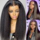 Hurela Lace Front Realistic Kinky Straight 150% Density Human Hair Wigs