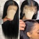 Hurela 150% Density Long Straight 13x4 Lace Frontal Wigs Natural Color