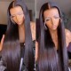 Hurela 150% Density Long Straight 13x4 Lace Frontal Wigs Natural Color