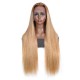 Hurela Blonde Highlight Piano Color 13x4 Straight Lace Front Full Color Wigs With Bangs