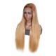 Hurela Blonde Highlight Piano Color 13x4 Straight Lace Front Full Color Wigs With Bangs