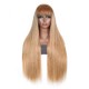 Hurela Blonde Highlight Piano Color 13x4 Straight Lace Front Full Color Wigs With Bangs