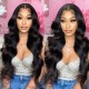 Hurela 13X4 Lace Front Wig 150% density Natural ColorBody Wave Pre-plucked Lace Front Wig 150% density Natural Color