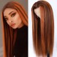 Hurela 150% Density Long Straight 13x4 Lace Frontal Wigs Natural Color
