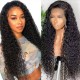 Hurela Jerry Curly 13x6 Transparent Lace Front Human Hair Wigs 180% Density