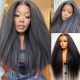 Hurela Lace Front Realistic Kinky Straight 150% Density Human Hair Wigs
