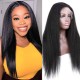 V Part Kinky Straight Human Hair Wigs No Lace No Glueless 150% Density