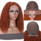 Hurela Auburn 13X5x0.5 Jerry Curly Middle Lace Part Human Hair Wig 150% Density