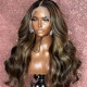 Body Wave Hairstyles Lace Part Wig Human Hair Wigs With Baby Hair 150% Density #FB30 Color