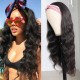 Headband Wigs Natural Black Color 150% Density Brazilian Glueless Human Hair Headband Wigs Natural Black Color Brazilian Glueless Human Hair