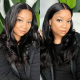 Hurela 13X4 Lace Front Wig 150% density Natural ColorBody Wave Pre-plucked Lace Front Wig 150% density Natural Color