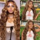 Hurela 13x4 Lace Frontal Wig #TL412 Body Wave Blonde Highlight Human Hair Wig Member Sale