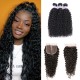 Hurela Brazilian Curly Weave Human Hair 3 Bundles With Lace Closure Deals