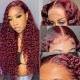 Hurela 4x0.75 Lace Burgundy Colored Jerry Curly Human Hair Wig For Women Pre-Plucked Wig Get AMEERA Same Hair Style IG Special Sale