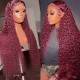 Hurela 4x0.75 Lace Burgundy Colored Jerry Curly Human Hair Wig For Women Pre-Plucked Wig Get AMEERA Same Hair Style Flash Sale