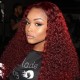 Hurela 4x0.75 Lace Burgundy Colored Jerry Curly Human Hair Wig For Women Pre-Plucked Wig Get AMEERA Same Hair Style IG Special Sale