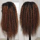 Jerry Curly 13x4 Lace Front Balayage Highlights Wig Human Hair Wig