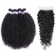 Hurela Hair Free Part 4x4 Lace Closure With Jerry Curly 4Bundles Brazilian Human Hair Natural Color