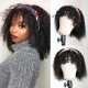 Hurela Best Human Hair Headband Wigs 150% Density Jerry Curly Wig With Removable Bangs Natural Black Color Msnaturally Mary