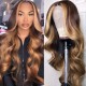 Hurela Blonde Highlight Piano Color Lace Part Wig