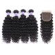 Deep Wave Hurela Remy Hair Weave 4 Bundles With Closure 12in-26in Virgin Hair With 10in-20in Lace Closure