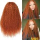 Hurela Ginger Orange Color Lace Part Wig Jerry Curly Human Hair Wigs Color #88J Blackfriday Sale