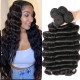 Hurela Deep Wave Hair 4PCS Brazilian Hair Bundles Loose Human Hair