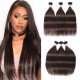 Hurela Cute Brazilian Straight Hair Weave Human Hair 3 Bundles Of Hair Deals 8-26 Inch #4 Color