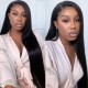 Hurela 150% Density Long Straight 13x4 Lace Frontal Wigs Natural Color