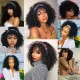 Hurela Best Human Hair Headband Wigs 150% Density Jerry Curly Wig With Removable Bangs Natural Black Color Msnaturally Mary