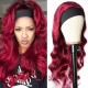 Hurela 24 Inch Headband Scarf Wigs Body Wave Human Hair Wig Burgundy Colored Wigs 150% Density No Glue Wear&Go wigs Merry Christmas gift