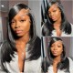 Hurela 150% Density Long Straight 13x4 Lace Frontal Wigs Natural Color