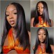 Hurela 150% Density Long Straight 13x4 Lace Frontal Wigs Natural Color