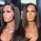 Hurela 150% Density Long Straight 13x4 Lace Frontal Wigs Natural Color