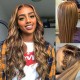 Hurela 13x4 Transparent Lace Front Glueless Wigs Blonde Highlight Piano Colored Wigs Body Wave Hair Wigs TL412# Color 150% Density Crazy Sale