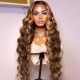 Hurela 13x4 Transparent Lace Front Glueless Wigs Blonde Highlight Piano Colored Wigs Body Wave Hair Wigs TL412# Color 150% Density Crazy Sale