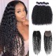 Hurela T Part Lace Closure With Jerry Curly 4 Bundles Natural Color