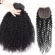Hurela T Part Lace Closure With Jerry Curly 4 Bundles Natural Color