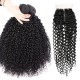 Hurela T Part Lace Closure With Jerry Curly 4 Bundles Natural Color
