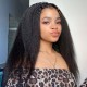 V Part Kinky Straight Human Hair Wigs No Lace No Glueless 150% Density