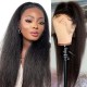 V Part Kinky Straight Human Hair Wigs No Lace No Glueless 150% Density