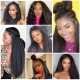V Part Kinky Straight Human Hair Wigs No Lace No Glueless 150% Density