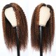 Hurela V Part Wig Jerry Curly Balayage Highlight Color Wigs U Part Human Hair Wigs 150% Density #FB30 Whatsapp Flash Sale