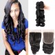 Hurela 4 Bundles With 4x4 Lace Closure Brazilian Loose Wave Hair Free Part Natural Color